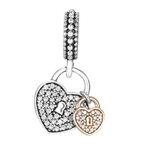 Pandora Pave Heart Padlock charm - Picture 1 of 1